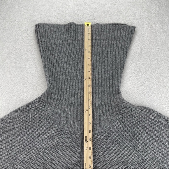 Eileen Fisher Sz PS Gray Yak Wool Blend Oversized Cowl Neck Tunic Sweater Luxury - Picture 8 of 13